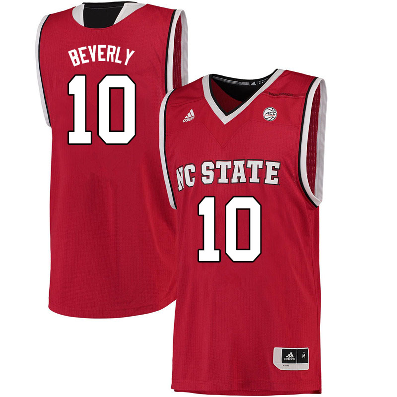 Men #10 Braxton Beverly NC State Wolfpack College Basketball Jerseys Sale-Red